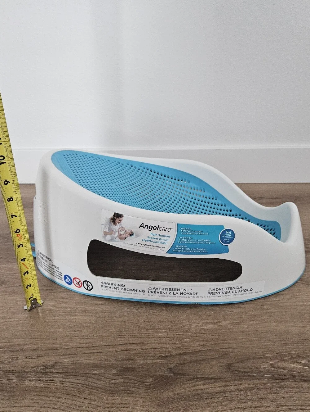 Angelcare Baby Bath Support - Blue and White Infant Bath Seat